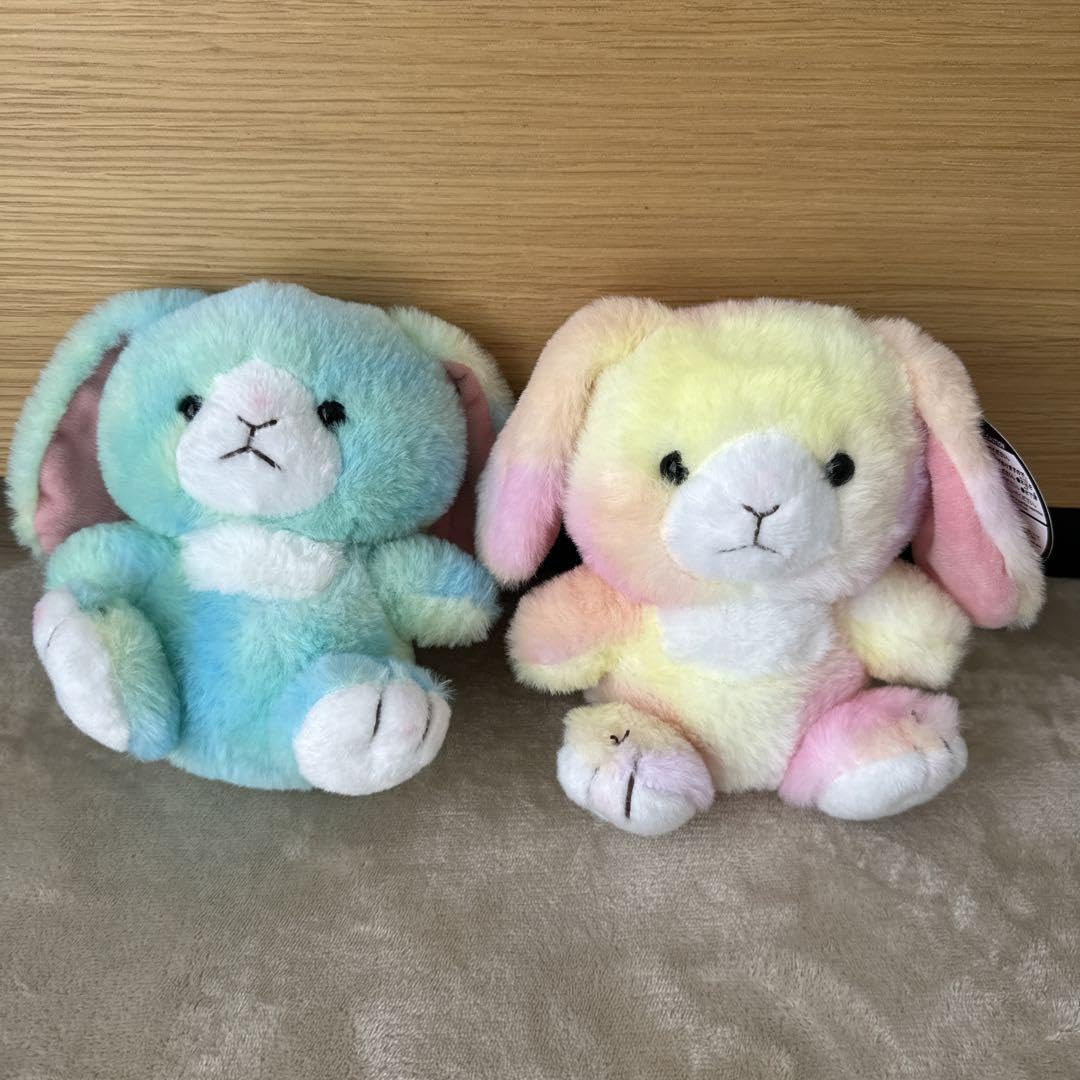 Amazon.co.jp: DAISO うさぎ バニー ぬいぐるみ マーブル レインボー